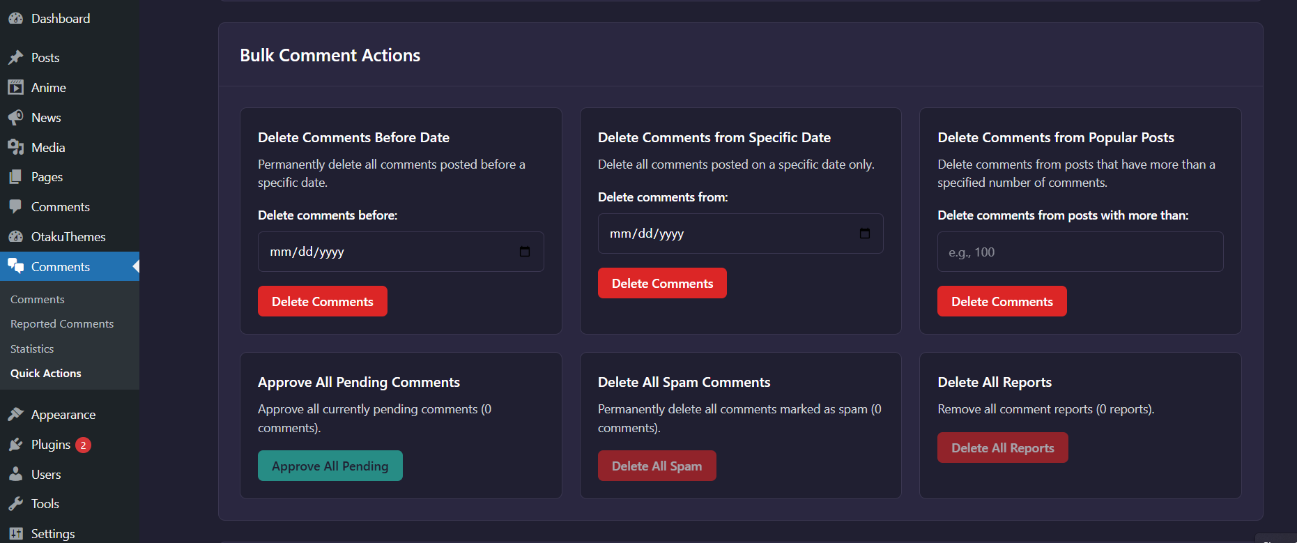 Comments — System Maintenance