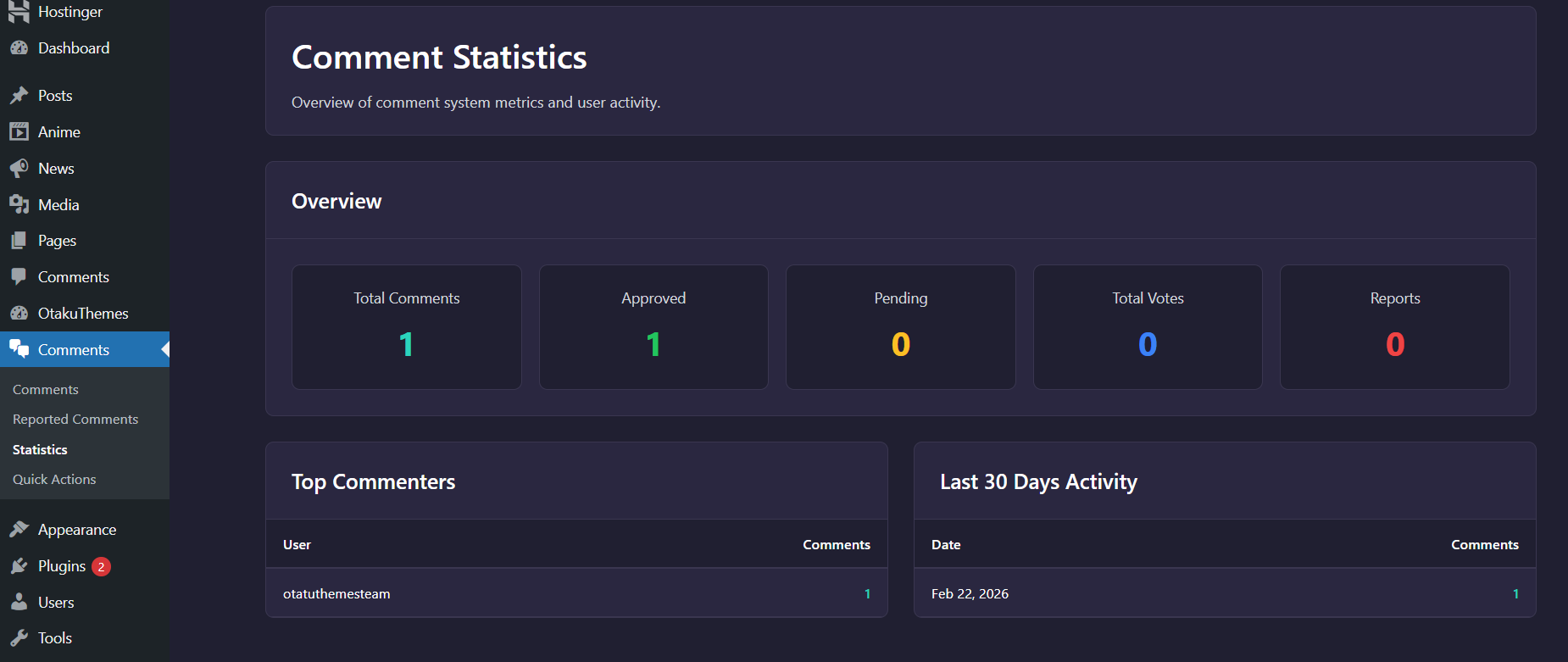 Comments — Statistics
