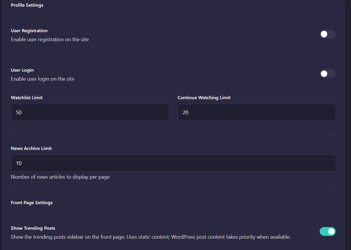 OtakuThemes Dashboard — Features (Page 2)